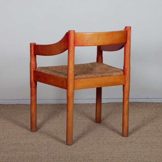 Poltrona Carimate di Vico Magistretti per Cassina, 1960, Poltrone, Legno, Rosso (foto 4 di 7)