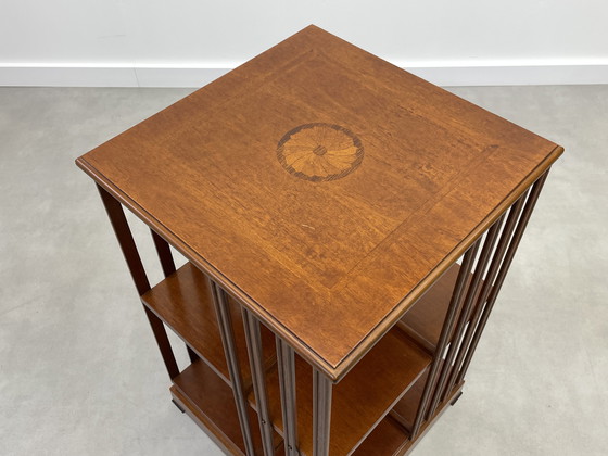 Image 1 of Antieke Engelse boekenmolen mahonie 19e eeuw