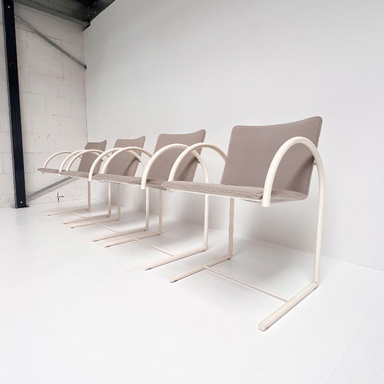 Set Van 4 Cirkel Stoelen Van Boonzaaijer Voor Metaform, 1980's – Eetkamerstoelen, Textile (photo 5 of 13)