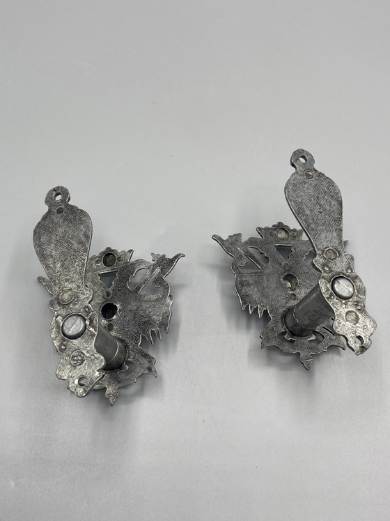 2 gordijnophangers met heraldisch riddermotief – Zilverkleurig metaal – Decoratieve objecten (photo 4 of 8)