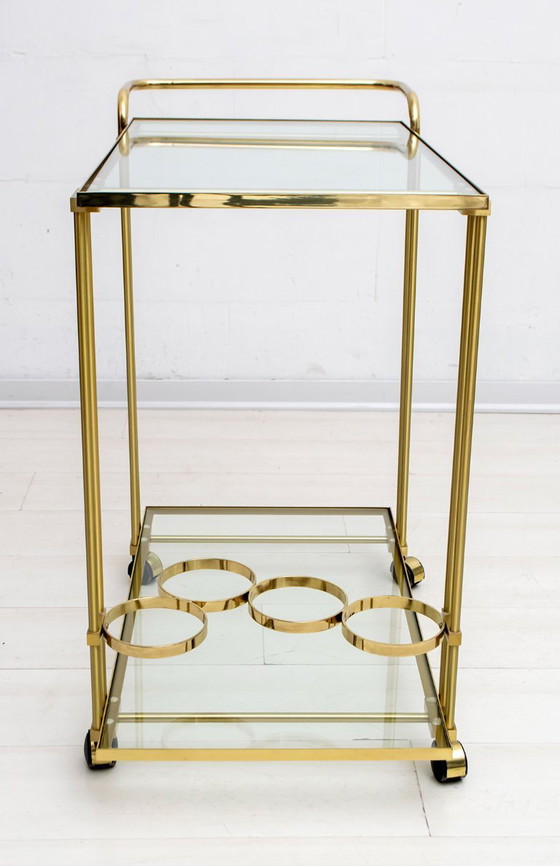 Image 1 of Mid-Century Modern Italienischer Messing-Barwagen, 1970er Jahre