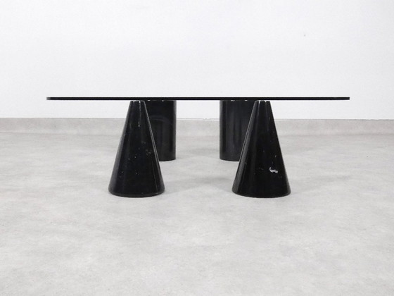 Image 1 of Vintage Italian Rectangular Marble Coffee Table with Glass Top