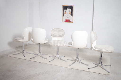 5x Stoll Giroflex 7105 stoelen Space Age kuipstoelen