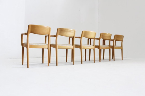 Image 1 of Sedie da pranzo danesi vintage Juul Kristensen, set di 5 pezzi degli anni '60.