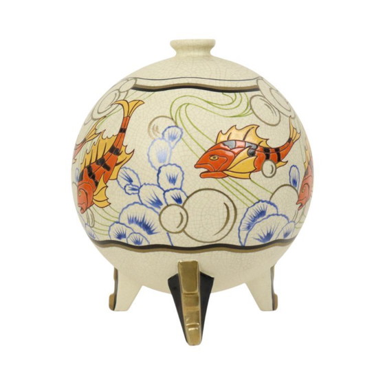 Image 1 of Rare Art Deco Vase Fish Orchids