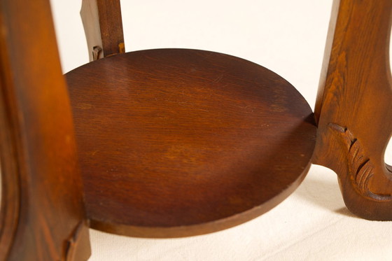 Image 1 of Tavolino laterale Art Déco a due livelli in rovere, Belgio, anni '30