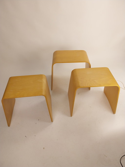 1 x wooden mimic set of bent beech wood 1980s
