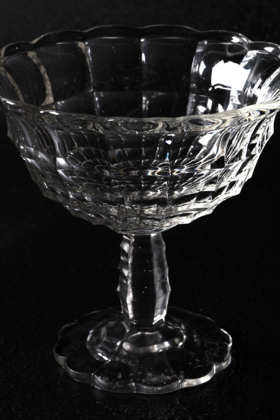 Image 1 of Rare Vintage Glass Pedestal Bowl: Rudolf Schröter Inwald Lord Design / 1935