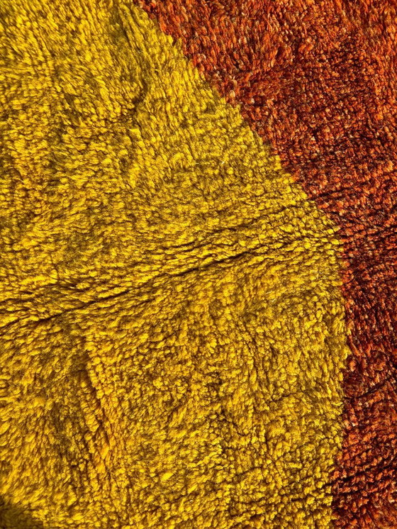 Image 1 of Moroccan Mrirt Rug Handmade Wool 200x300 cm – Modern Berber Rug – Cream Orange Yellow Area Rug – Contemporary Deco