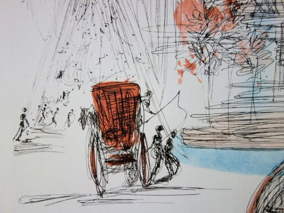 Salvador Dalí: Ciudad de Nueva York, Plaza, Litografía firmada – Litografías y grabados, Paper (photo 6 of 7)