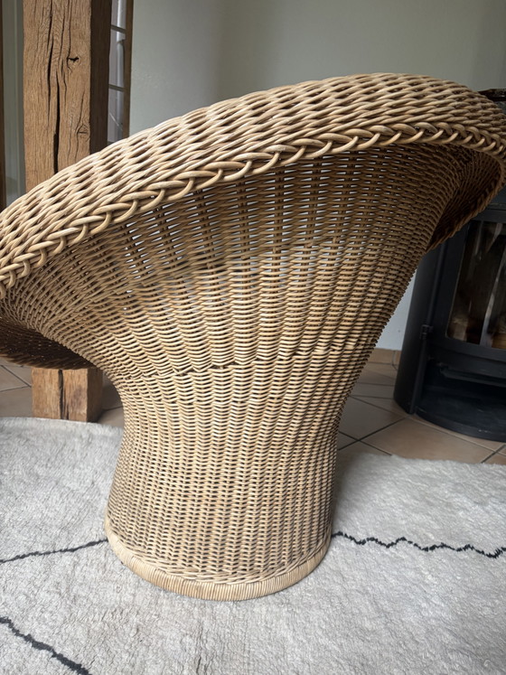 Sedia vintage in vimini Eiermann optics E10 – Egon Eiermann Von Murmann, Poltrone, Rattan, Wicker (photo 6 of 10)