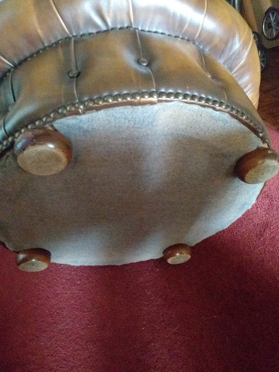 Image 1 of Vintage Chesterfield mushroom poef