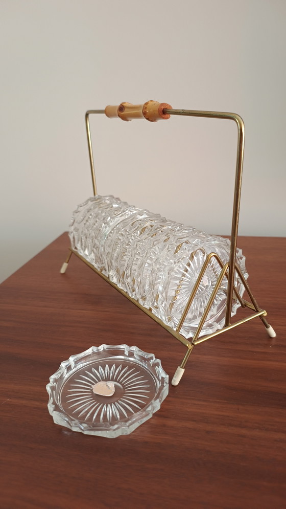 Image 1 of Posavasos de cristal Mid Century Bohemia Glass