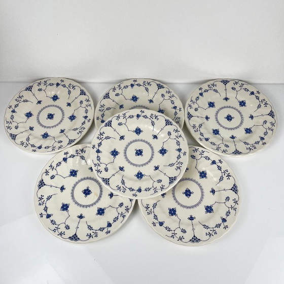 Image 1 of Set de 6 assiettes à dessert Myott Meakin, Angleterre, bleu