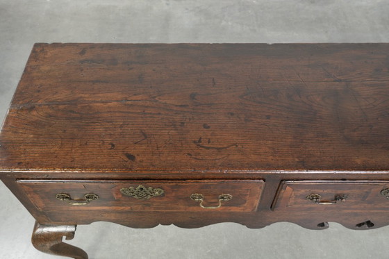 Image 1 of Large antique English oak sideboard from the 18th century