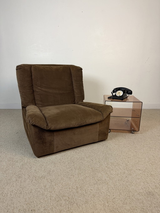 Sillón Steiner de terciopelo marrón