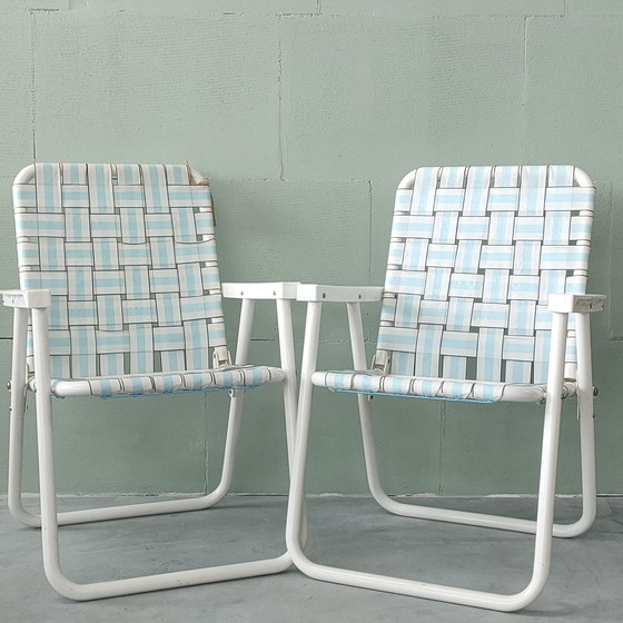Image 1 of Chaises de plage américaines vintage style années 60