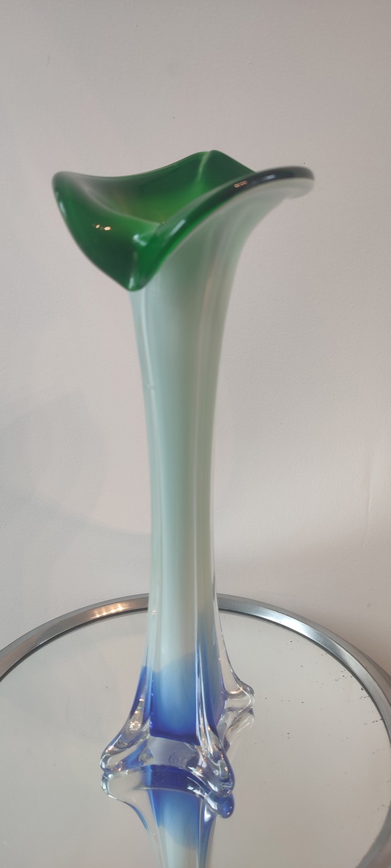 Image 1 of Soliflore vase "Incamiciato" Italian blown glass.