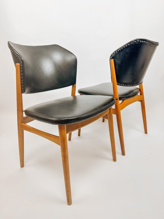 Image 1 of 2x Vintage eetkamerstoelen van Franz Spahn voor Spahn Stadtlohn, jaren 50