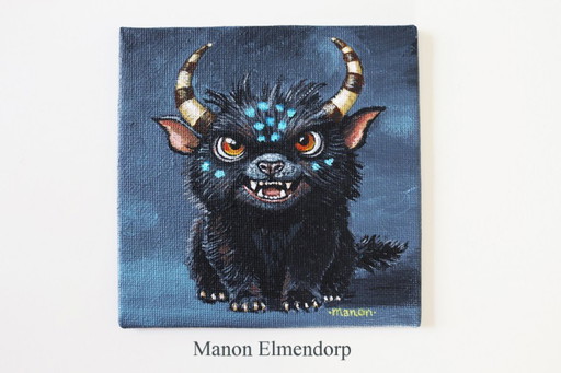 Uniek Handgeschilderd Fantasy Art Schilderijtje incl Ezeltje