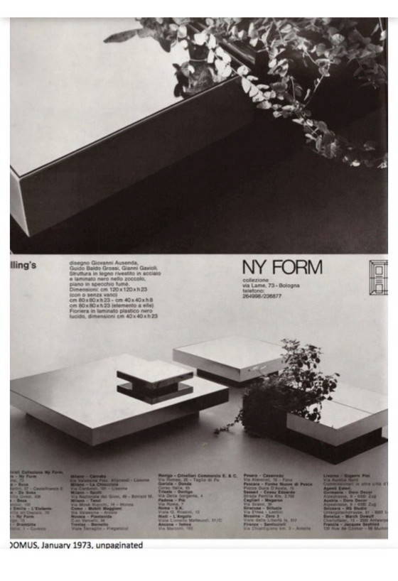 Tabel gemaakt door Gianni Ausenda voor Ny Form – Bijzettafels, Glass, Metal (photo 6 of 7)