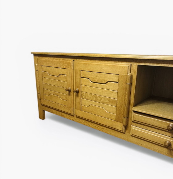 Image 1 of Zeldzaam dressoir van massief eikenhout van Guillerme & Chambron