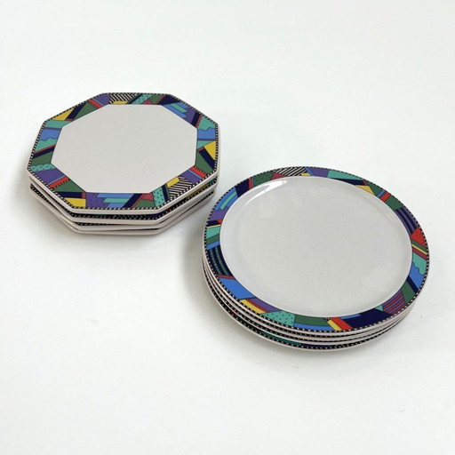 Set aus 8 Tellern Metropol von Barbara Brenner für Rosenthal, 1990er Jahre