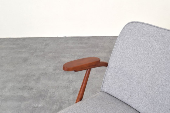 Sillón Lounge Polaco Mid-Century, años 60. – Fabryka Mebli Giętych in Radomsko, Sillones, Textile, Wood (photo 9 of 11)