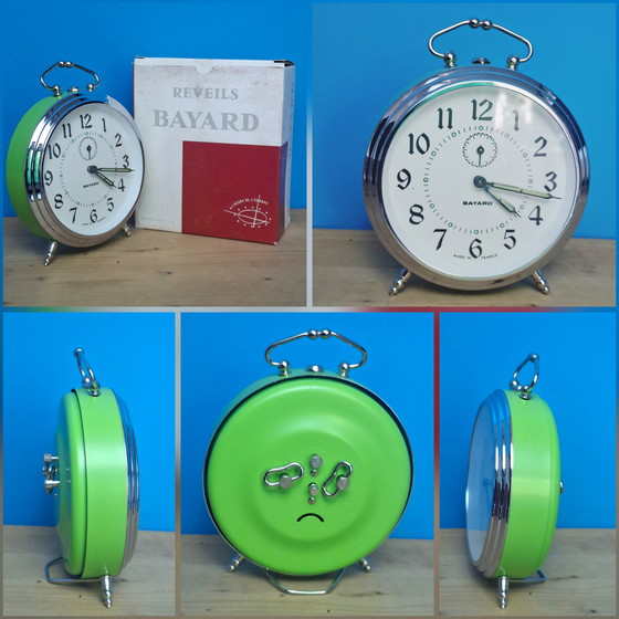 Image 1 of Bayard Mid Century Green Alarm Clock