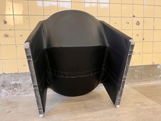 Image 1 of Vintage black leather Alky Chair by Giancarlo Piretti