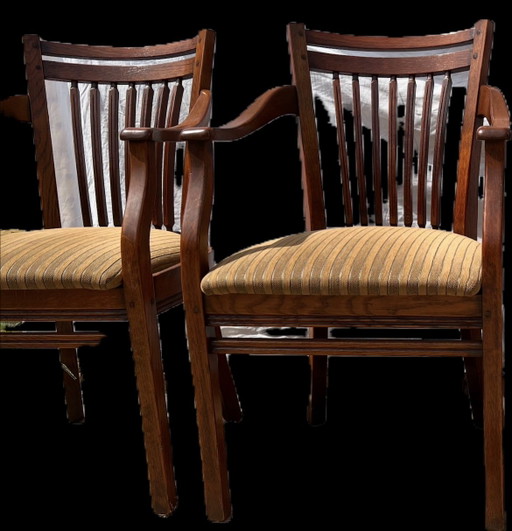 4 Bannink Jugendstil-Esszimmerstühle aus Kirschholz – eetkamerstoelen, Textile, Wood (photo 2 of 8)