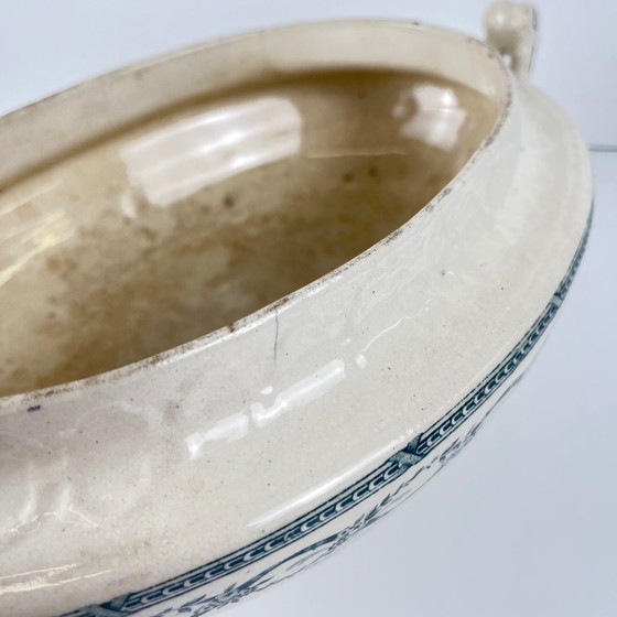 Image 1 of Zuppiera in ferro e terracotta "Recamier" Salins, fine XIX secolo