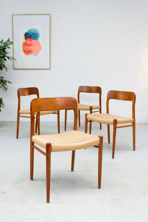 4 Niels O. Möller Modell 75 Papierkordel Vintage Teak Danish