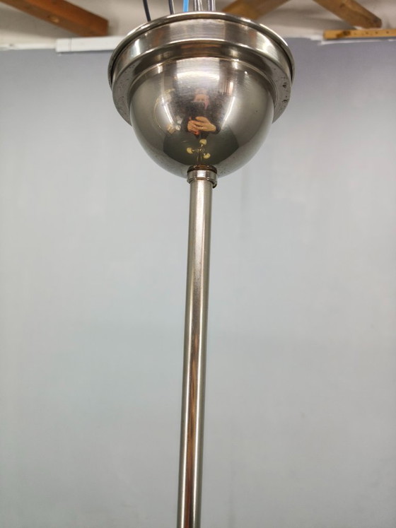 Image 1 of Lustre globe Bauhaus, Tchécoslovaquie, années 1930, suspension chromée