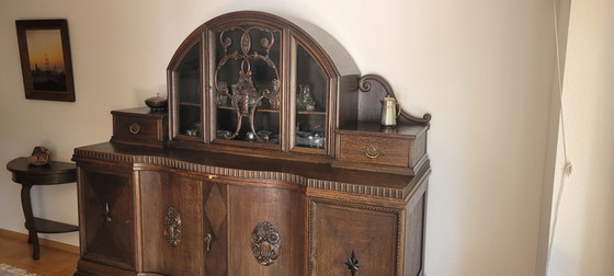 Credenza antica con piano espositivo – inizio XX secolo – Credenze con vetrina, Wood, Brass (photo 3 of 15)