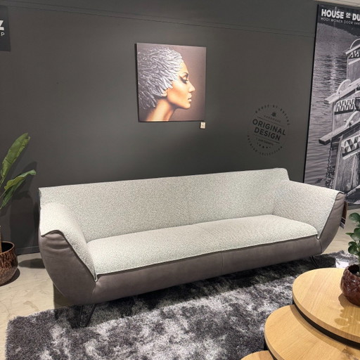 Canapé Dutchz 1302 places - tissu gris et cuir – House Of Dutchz, 3 5 zitsbanken, Textile, Lambskin