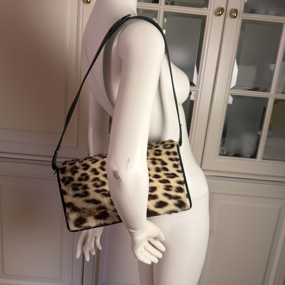 Image 1 of Borsa a tracolla vintage Corbeau Curio in pelle e pelo di cavallino – Nuova