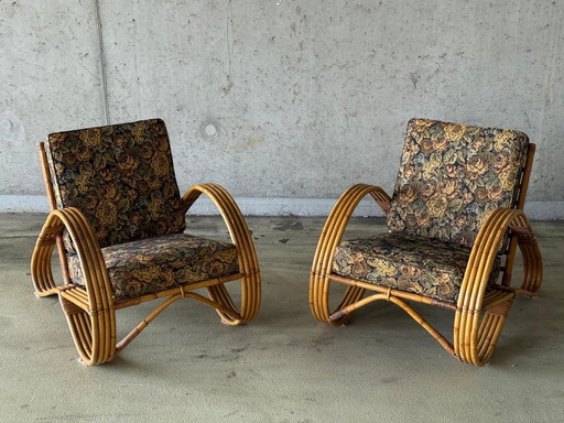 Set/2 Sillón vintage de ratán de Rohé Noordwolde