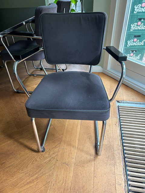 Image 1 of Table 220x100 with 6 Dutch originals Gispen 352 dining table chairs
