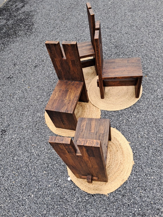 Image 1 of 4 brutalisme stijl stoelen