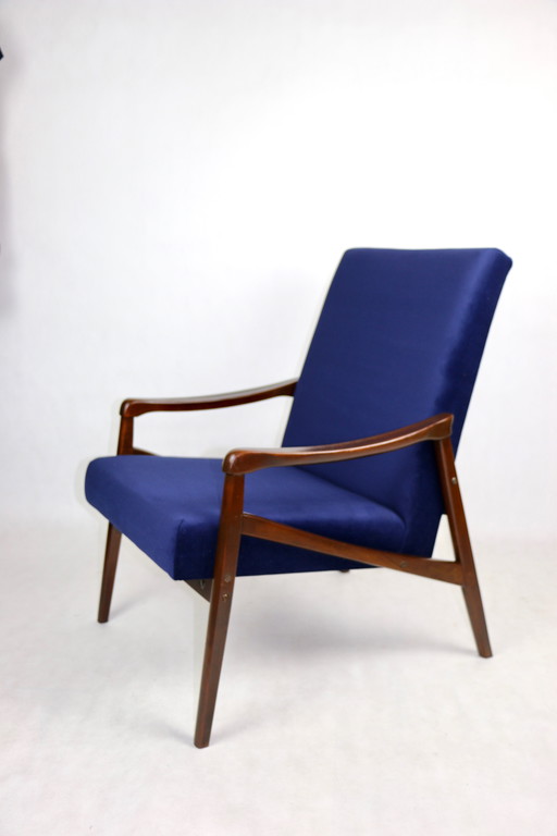 Fauteuil modèle tchèque en bleu océan attribué à Jiri Jiroutek, 1970S