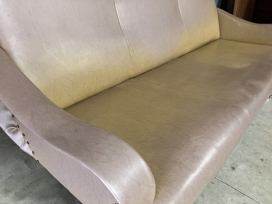 Image 1 of Canapé trois places Skai Mid Century