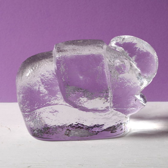 Image 1 of Elefante vintage in cristallo Skruf: scultura di Lars Hellsten, Svezia degli anni '70