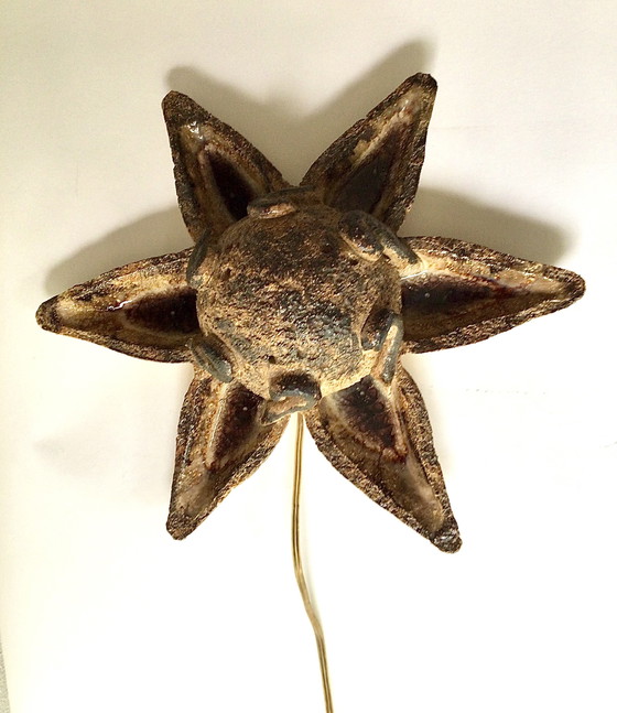 Image 1 of Vintage Brutalist Wandlamp, Zon, Bloem, Ster