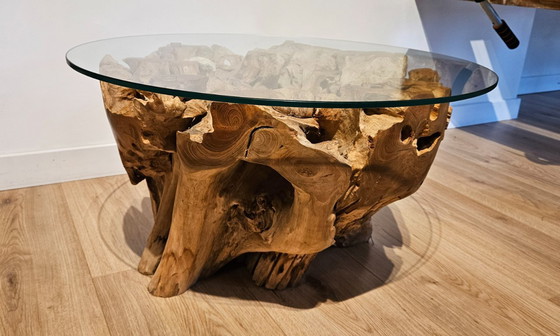 Image 1 of Tavolino da caffè in teak splendidamente conservato con fossili