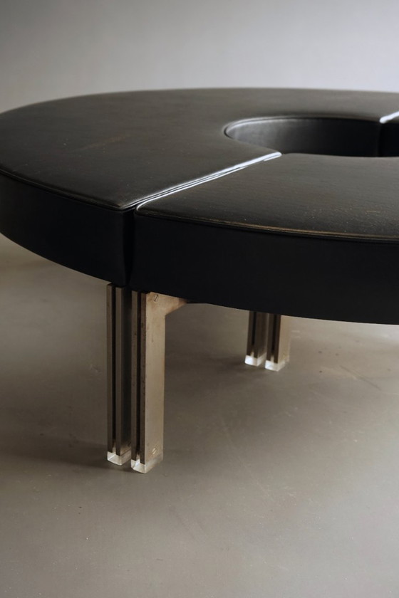 Mid-Century Round Modernist Benches. 1960s. Set of 2 – Metal, Plastic (photo 6 of 23)