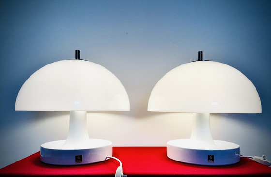 Image 1 of 2x Sicart Ceramic Table Lamps - Architetti - Gigante & Zambusi