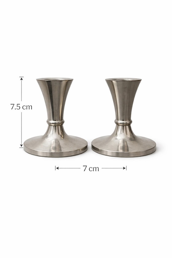 Image 1 of Pair of Just Andersen Candle Holders – Mod. 2729 – Danish Design – 1950s