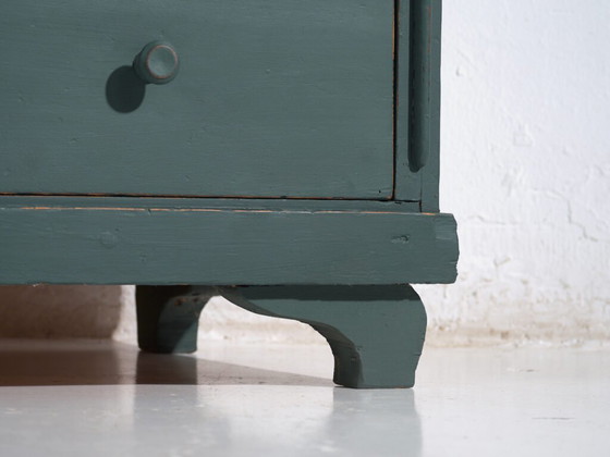 Commode ancienne en pin peint – Commode verte rustique européenne – circa 1900 #4 (photo 11 of 40)