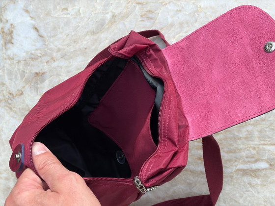Mochila Longchamp Le Pliage Original de nailon rojo - ¡Nueva! – Leather, Nylon (photo 3 of 5)